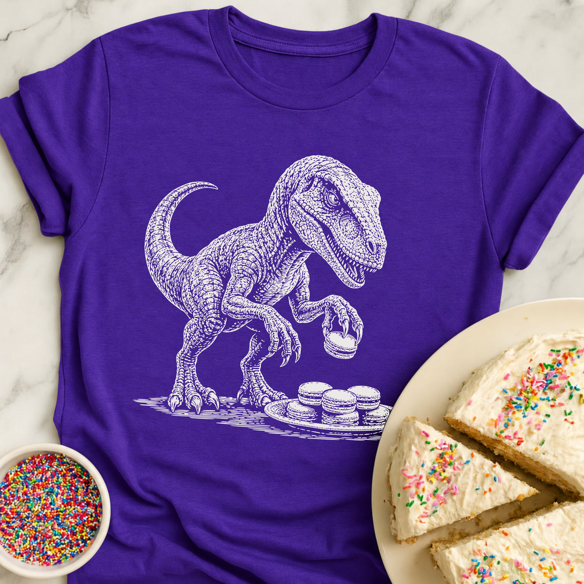 Velociraptor Macaron T-Shirt