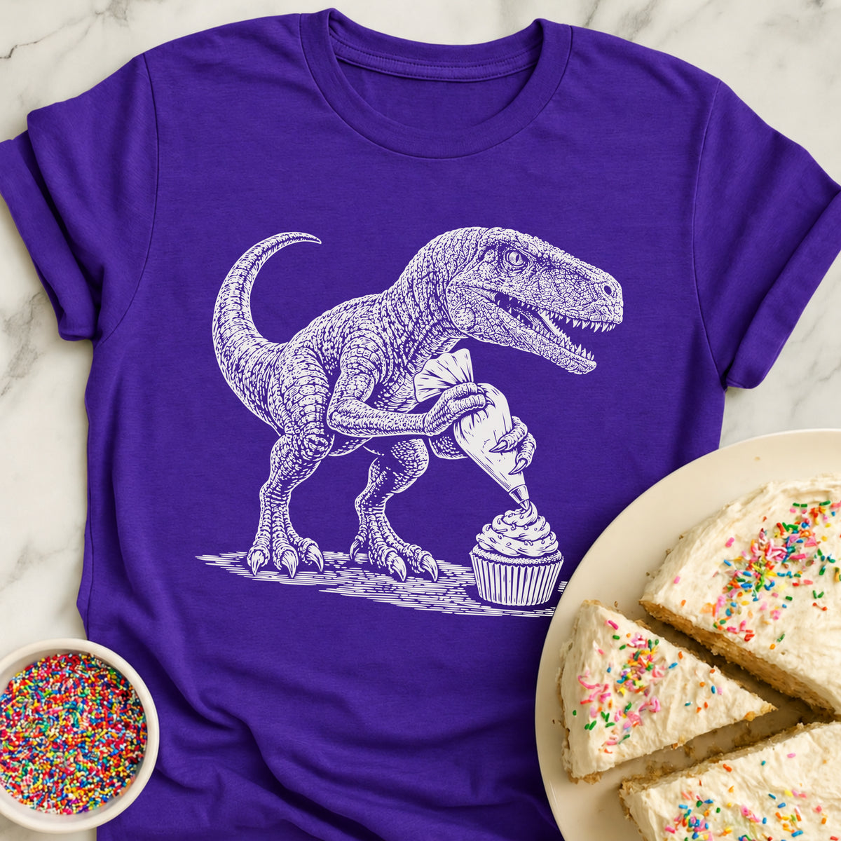 Velociraptor Icing Cupcake T-Shirt