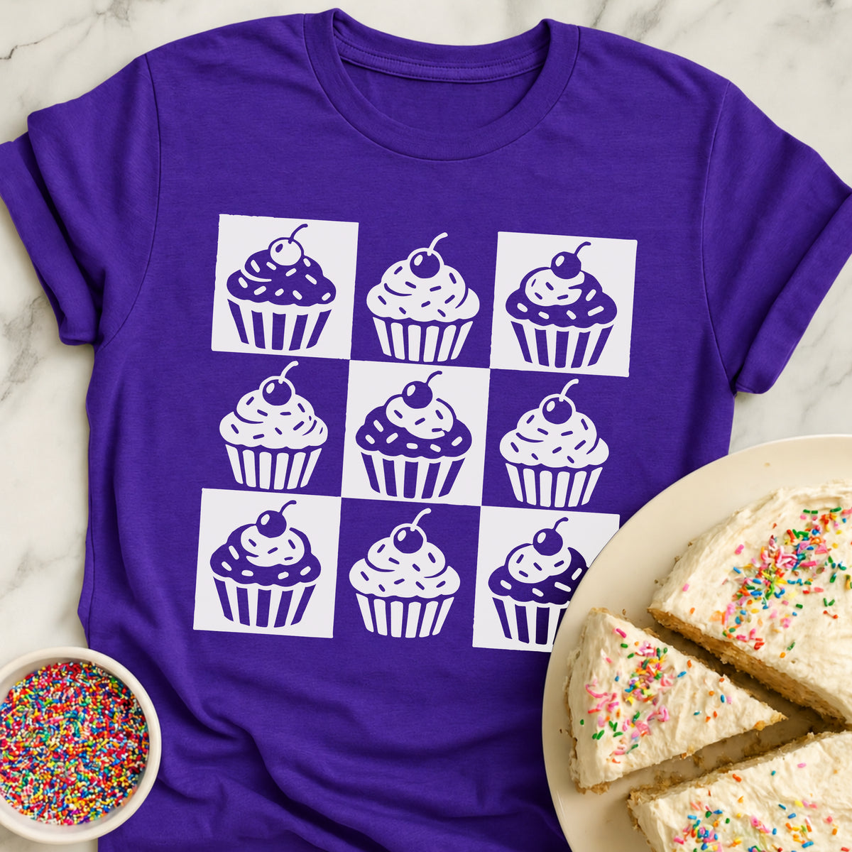 Checkered Cupcake T-Shirt