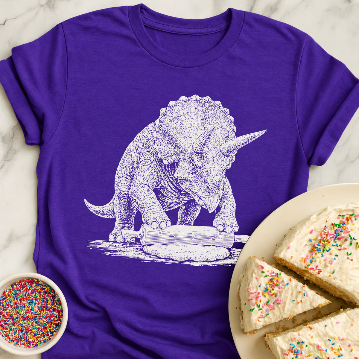 Triceratops Rolling Dough T-Shirt