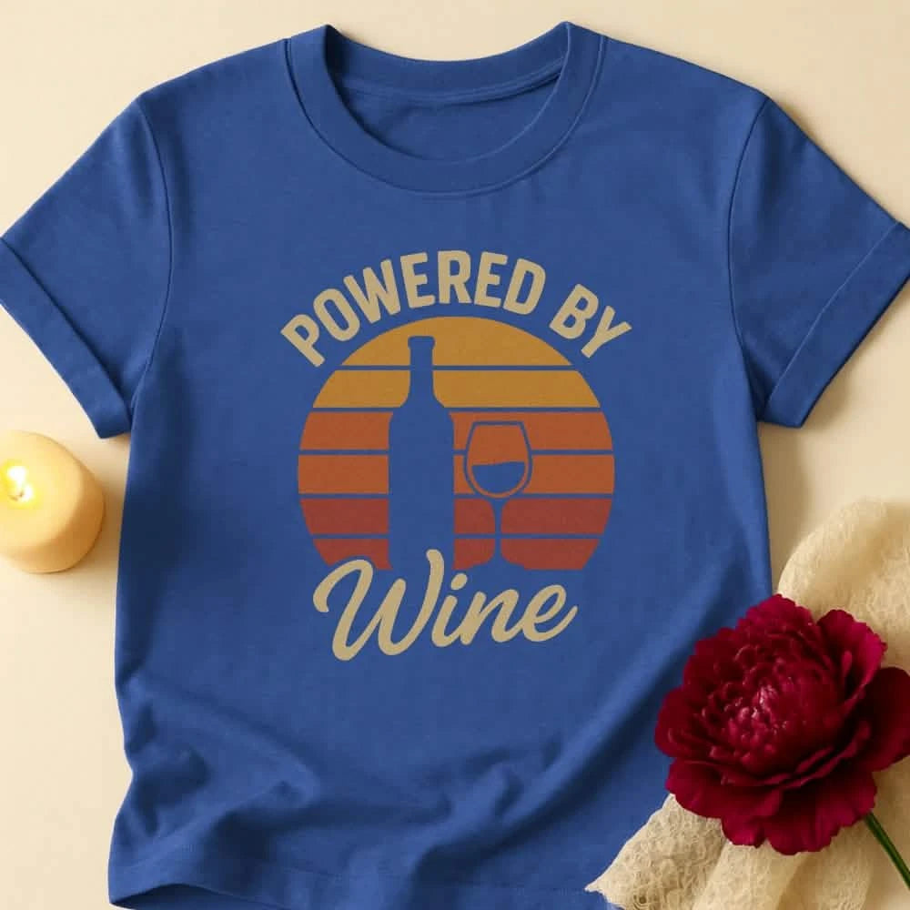 Powered By Wine Grandma T-Shirt