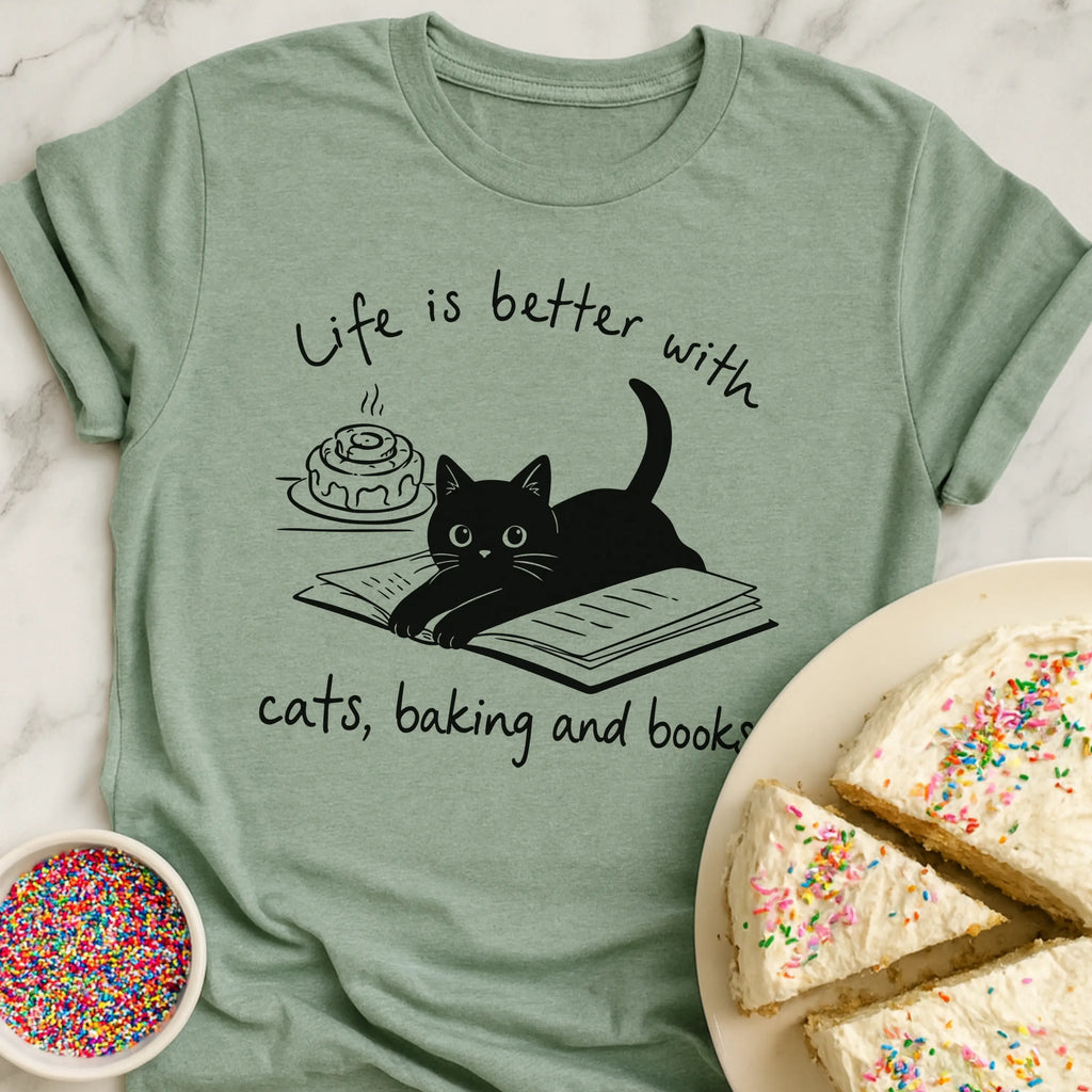 Cats Baking Books T-Shirt