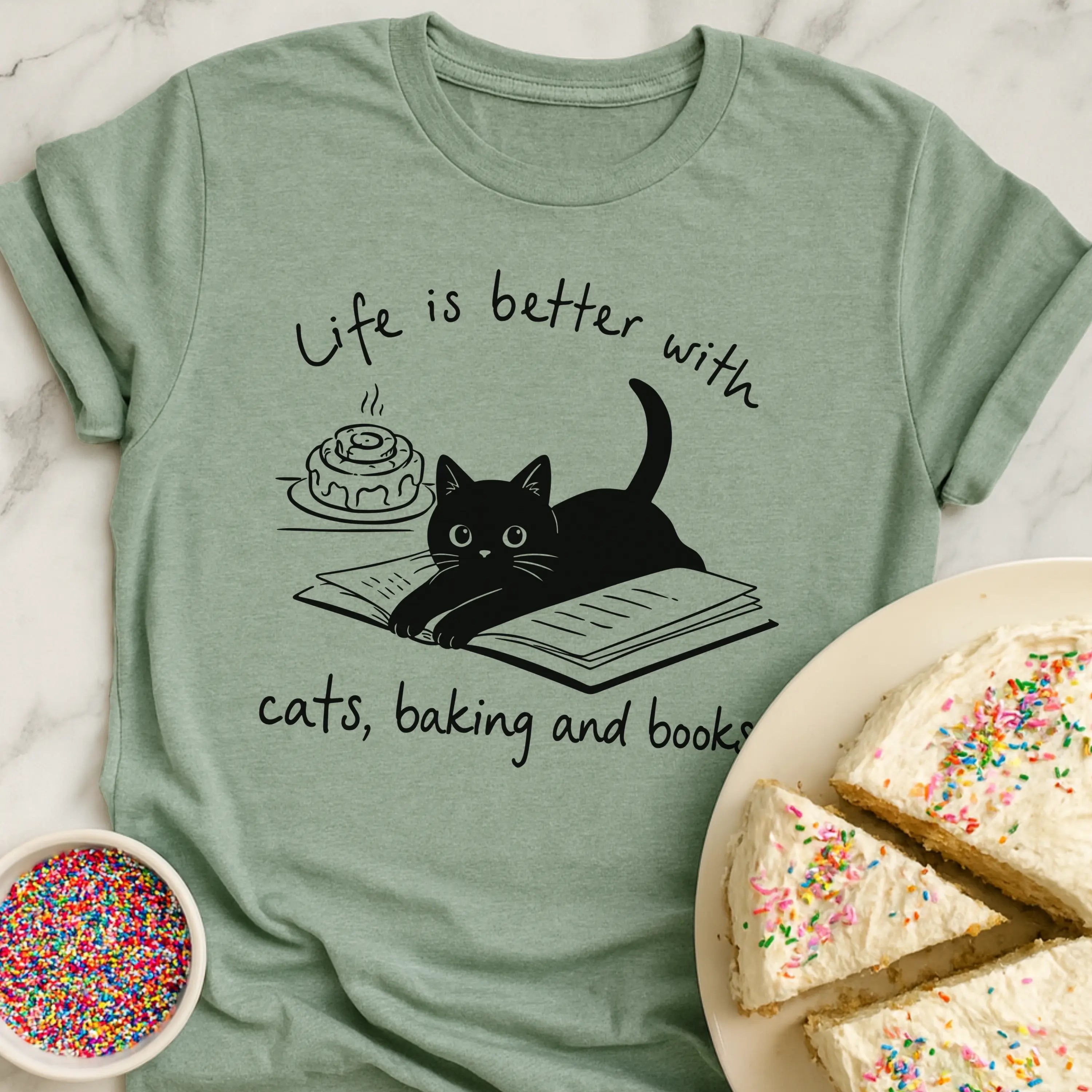 Cats Baking Books T-Shirt