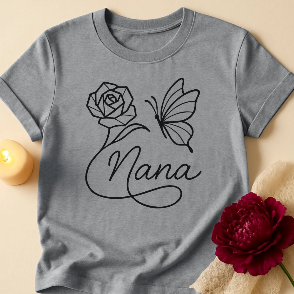 Butterfly Flower Grandma T-Shirt