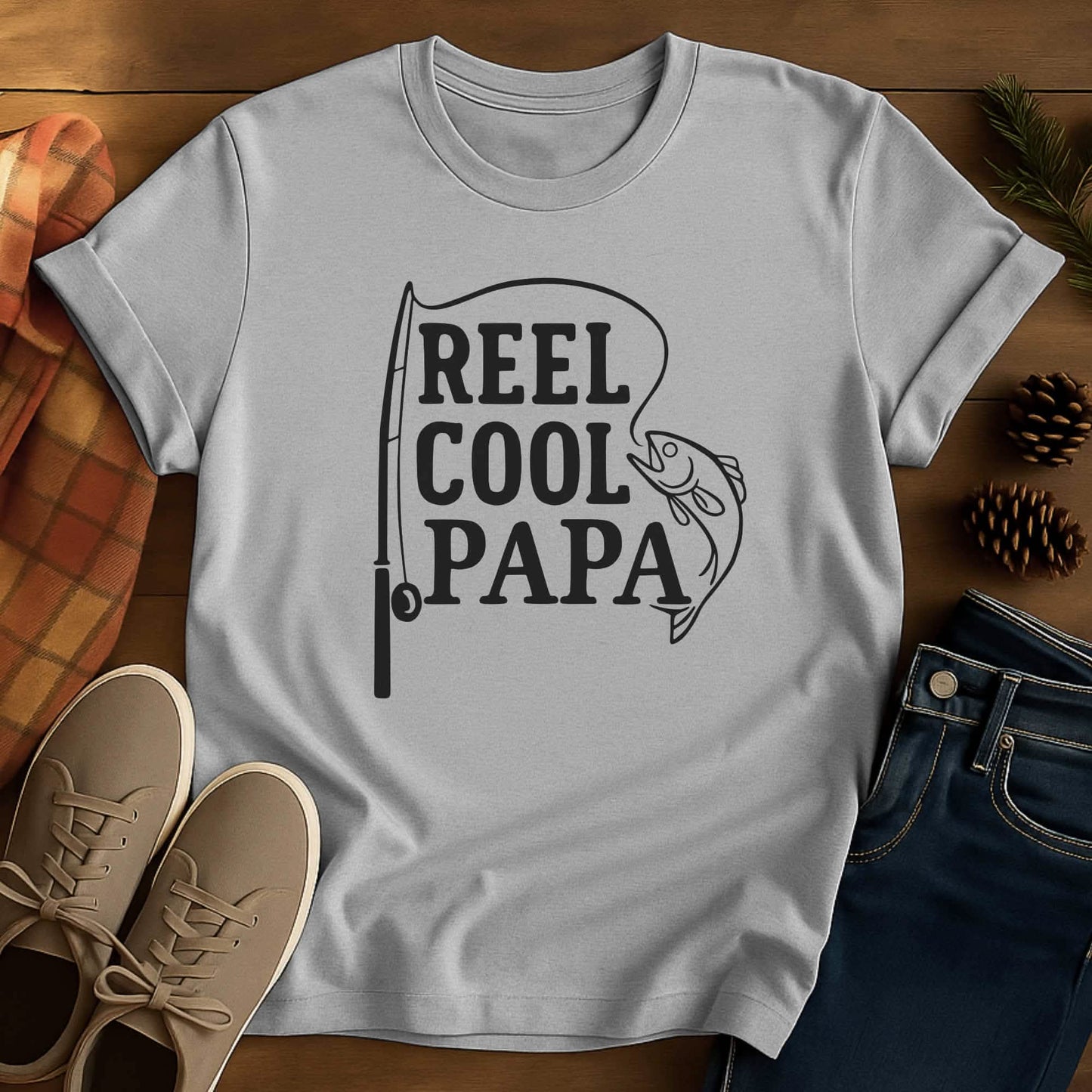 Papa Reel Grandpa T-Shirt