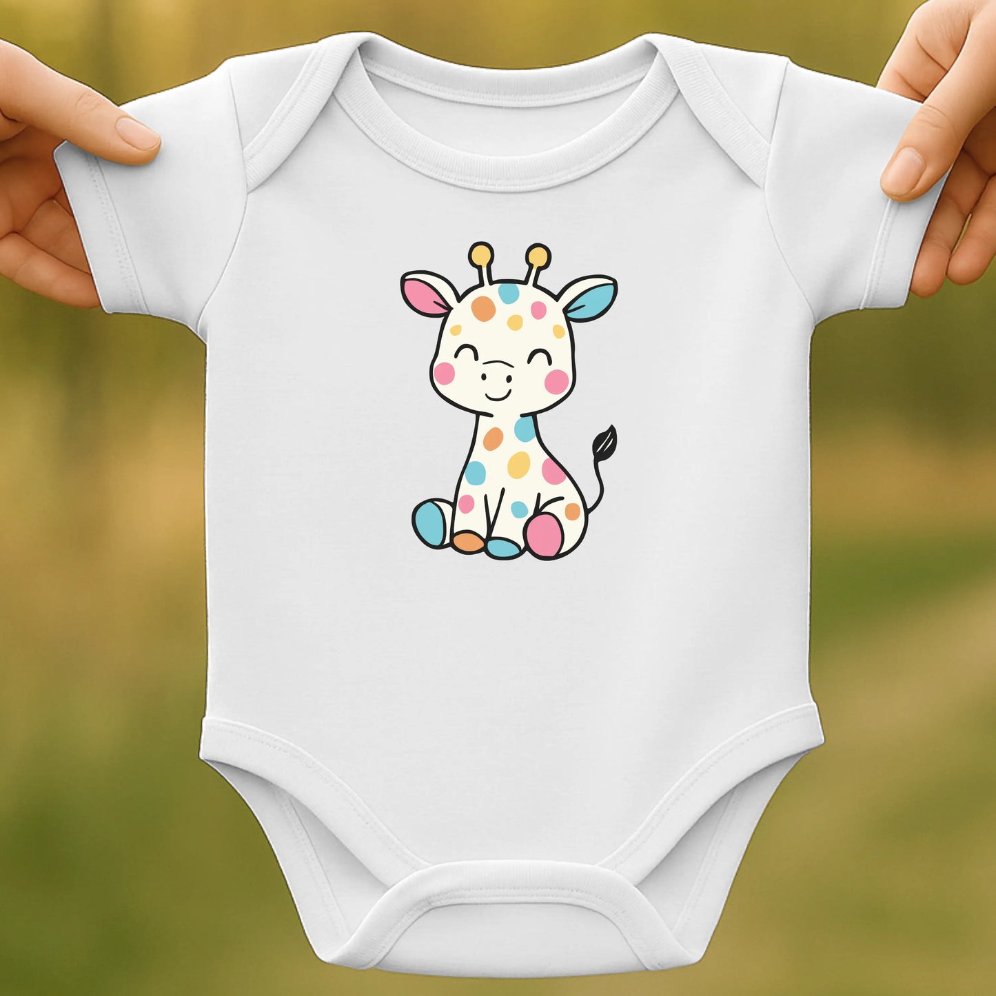 Color Giraffe Baby Bodysuit