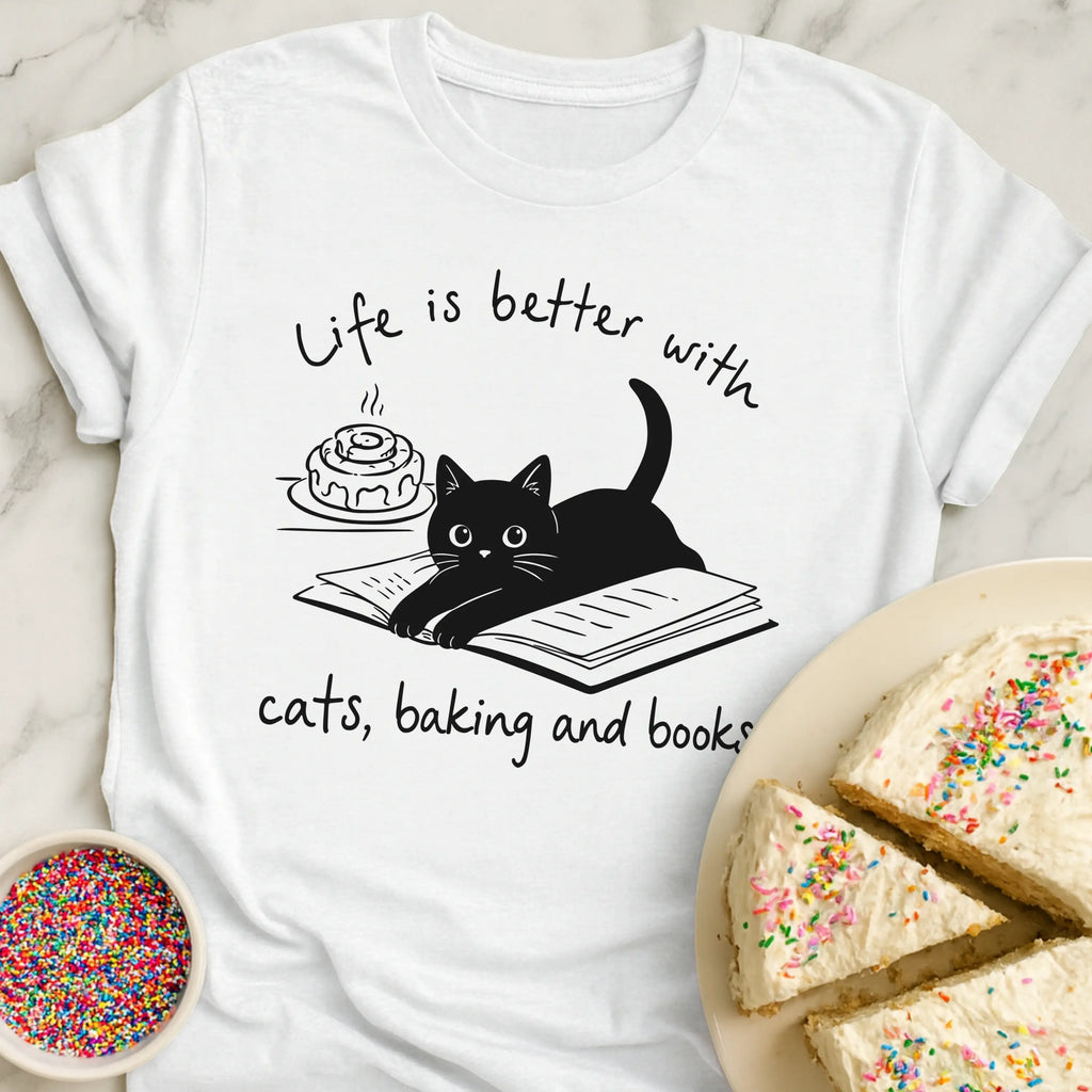 Cats Baking Books T-Shirt