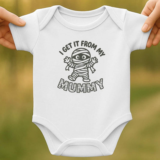 From Mummy Baby Halloween Bodysuit
