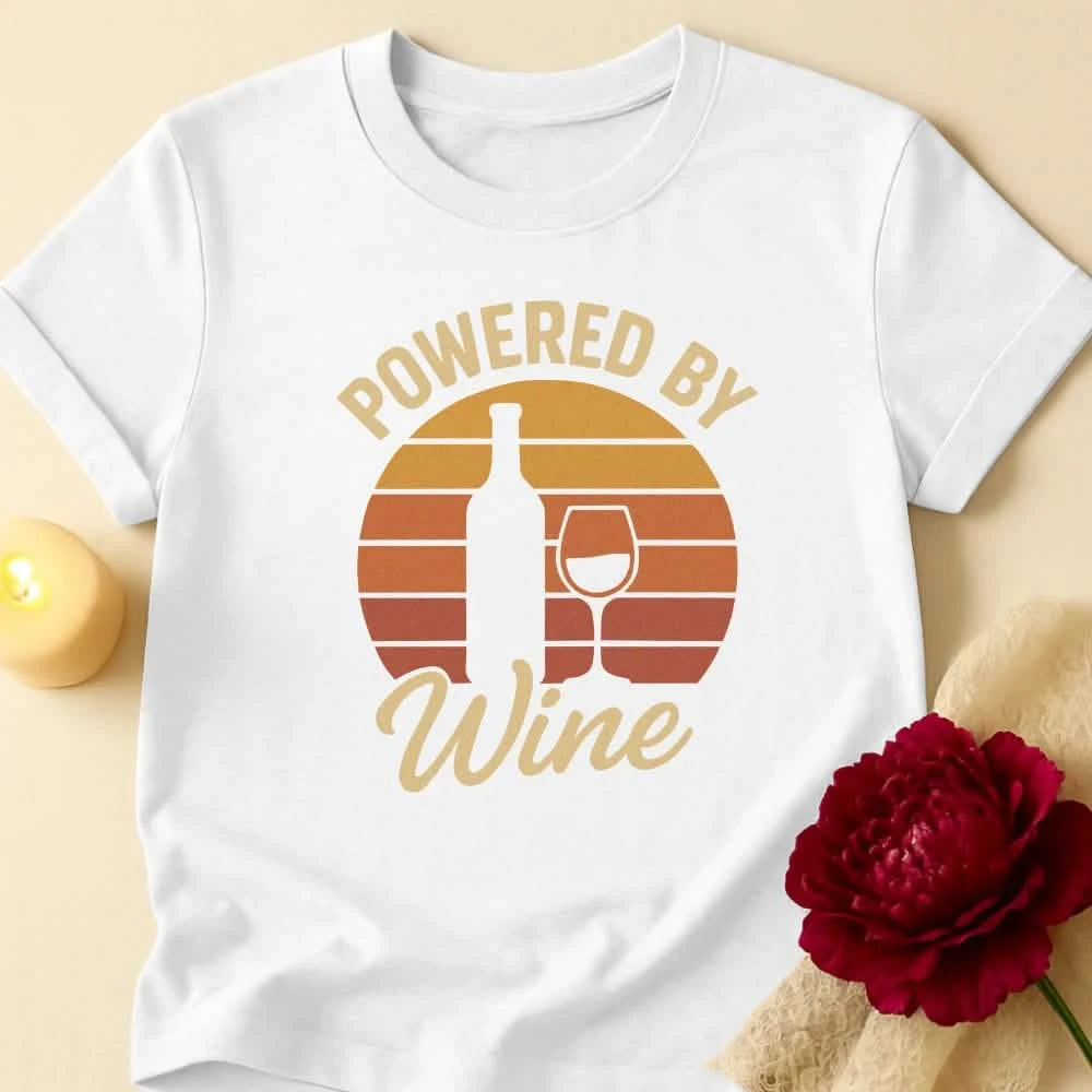 Powered By Wine Grandma T-Shirt